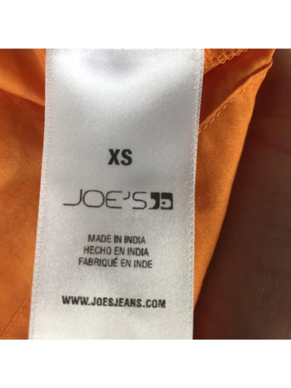 Joe's Jeans Tunic Blouse Womens XS Orange Poplin Empire Poet Peplum Top - Picture 7 of 16